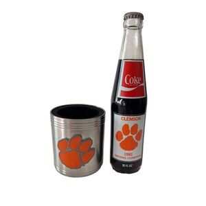 Vintage 1981 Clemson Tigers National Championship Coke Bottle and Coozie